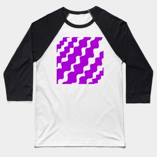 Purple and white slanting waves pattern Baseball T-Shirt
